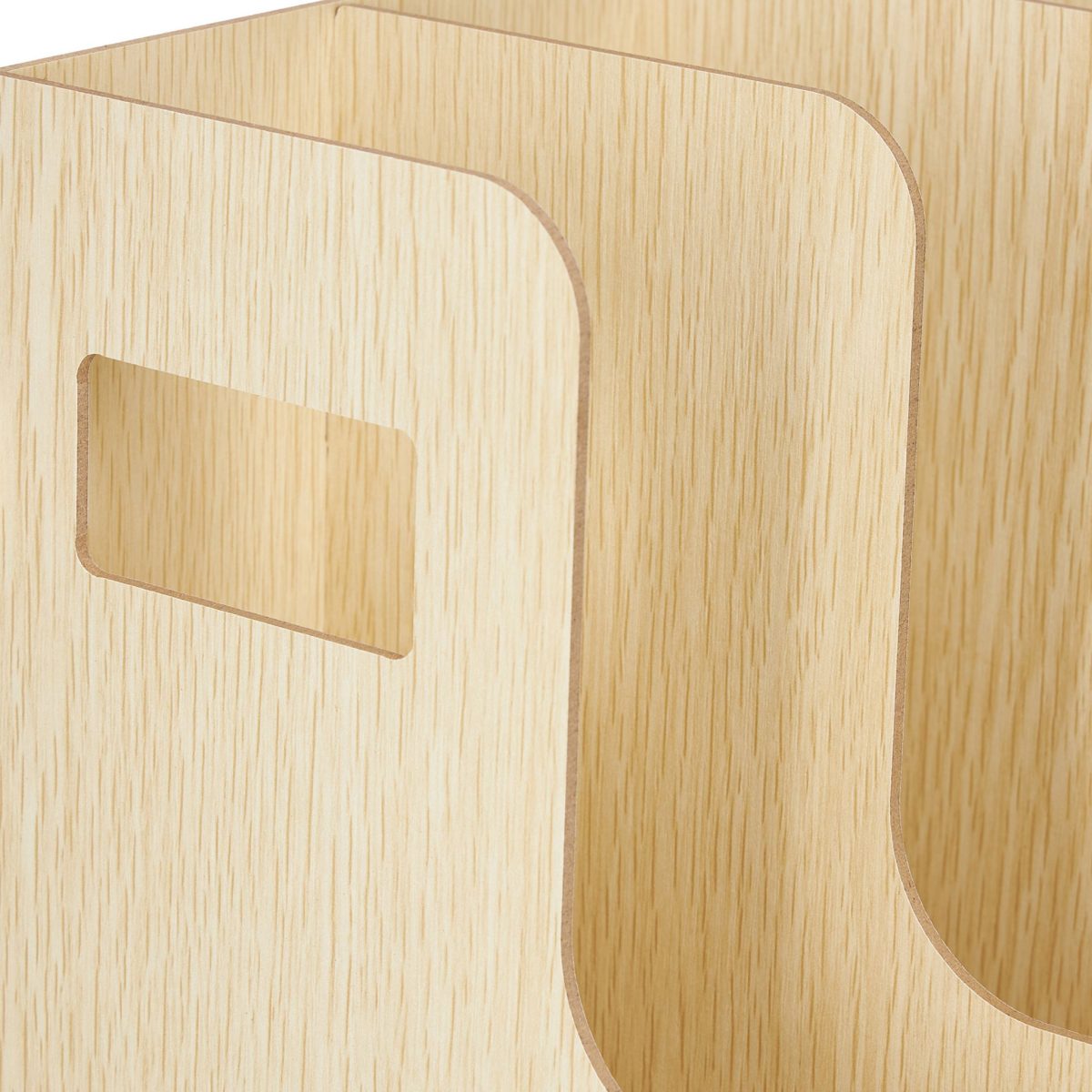 Organizator de birou, fabricat din MDF, 27 x 24 x 31,5 cm, maro deschis - imagine 6