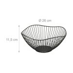 Cos negru pentru fructe, fabricat din metal robust, 11,5 x 26 cm - imagine 4