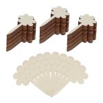 Etichete pentru plante, 100 bucati, design floare, din lemn, 10 x 5,5 x 0,2 cm
