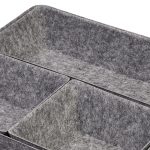 Set organizatoare birou/sertar birou din 4 piese, din palsa moale, gri, dimensiuni diferite - imagine 6