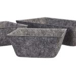 Set organizatoare birou/sertar birou din 4 piese, din palsa moale, gri, dimensiuni diferite - imagine 7
