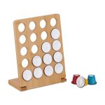 Suport pentru 20 de capsule de cafea, recomandat pentru Nespresso, din bambus,  23 x 18 x 9 cm
