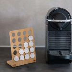 Suport pentru 20 de capsule de cafea, recomandat pentru Nespresso, din bambus,  23 x 18 x 9 cm - imagine 2