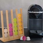 Suport pentru 24 de capsule de cafea, 4 randuri, recomandat pentru Dolce Gusto, din bambus, 36 x 30 x 12 cm - imagine 2