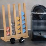 Suport pentru 28 de capsule de cafea, 4 randuri, recomandat pentru Cafissimo, din bambus, 34,5 x 26 x 11cm - imagine 2
