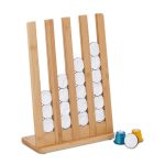 Suport pentru 32 de capsule de cafea, 4 randuri, recomandat pentru Nespresso, din bambus,  32 x 22,5 x 10 cm