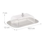 Platou servire cu capac, din inox/plastic, 7 x 18,5 x 12 cm - imagine 4