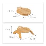 Tava servire pentru canapea cu suport pentru telefon, din bambus, 12 x 30 x 30 cm, maro - imagine 4