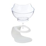 Bol ortopedic pentru hrana si apa pisici, 2 bucati, baza antiderapanta, transparent/alb, 15 x 13 x 15 cm - imagine 7