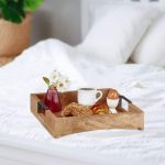 Tava de servire, din lemn de mango, manere metalice, 7,5 x 35 x 35 cm - imagine 2