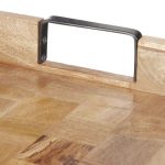 Tava de servire, din lemn de mango, manere metalice, 7,5 x 35 x 35 cm - imagine 6