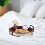Tava de servire, cu manere metalice, lemn de mango, 9 x 36 x 35 cm - imagine 3