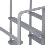 Suport metalic pentru sticle de vin, capacitate 9 sticle, design industrial modern, gri, Relaxdays - imagine 6