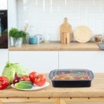 Set de 24 caserole alimentare, cu 1 compartiment, negru/transparent, din plastic, 6,5 x 22 x 15 cm - imagine 2
