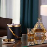 Frapiera pentru gheata, pereti dubli, capac, negru gold, 1,5 L, Relaxdays - imagine 2