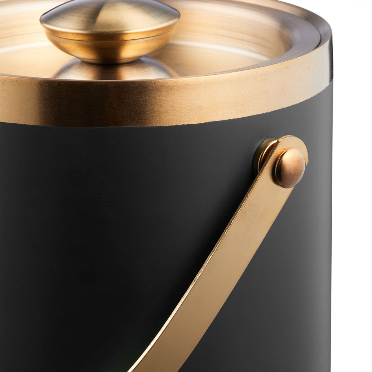Frapiera pentru gheata, pereti dubli, capac, negru gold, 1,5 L, Relaxdays - imagine 7