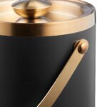 Frapiera pentru gheata, pereti dubli, capac, negru gold, 1,5 L, Relaxdays - imagine 7