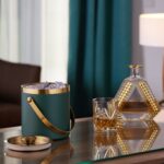 Frapiera pentru gheata, pereti dubli, capac, verde gold, 1,5 L, Relaxdays - imagine 7