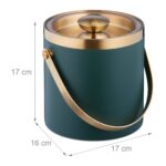 Frapiera pentru gheata, pereti dubli, capac, verde gold, 1,5 L, Relaxdays - imagine 3