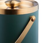 Frapiera pentru gheata, pereti dubli, capac, verde gold, 1,5 L, Relaxdays - imagine 5