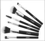 Set 6 pensule de machiaj vegane, pentru ochi si fata, cu suport, negru - imagine 5