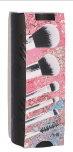 Set 6 pensule de machiaj vegane, pentru ochi si fata, cu suport, negru - imagine 4