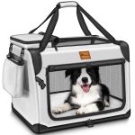 Geanta pentru transport animale, marimea M, tesatura Oxford 600D, 2 buzunare, deschidere pe trei laturi, inclus tava si spatula pentru lingerea hranei, gri