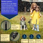 Geaca pentru caini, TRESKO, cu ham, marimea 3XL, detalii reflectorizante, dozator cu 15 pungi incluse, material cu 3 straturi din poliester, bumbac si lana, rezistenta la apa si zapada, verde - imagine 2