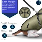 Geaca pentru caini, TRESKO, cu ham, marimea 3XL, detalii reflectorizante, dozator cu 15 pungi incluse, material cu 3 straturi din poliester, bumbac si lana, rezistenta la apa si zapada, verde - imagine 5