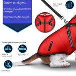 Geaca pentru caini, TRESKO, cu ham, marimea S, detalii reflectorizante, dozator cu 15 pungi incluse, material cu 3 straturi din poliester, bumbac si lana, rezistenta la apa si zapada, rosu - imagine 2