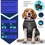 Geaca pentru caini, TRESKO, cu ham, marimea XXL, detalii reflectorizante, dozator cu 15 pungi incluse, material cu 3 straturi din poliester, bumbac si lana, rezistenta la apa si zapada, negru - imagine 4