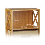 Raft Relaxdays cu sertar, din bambus, natur, 105 x 42 x 29 cm - imagine 4
