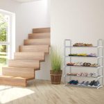 Pantofar cu 5 rafturi, capacitate 20 perechi pantofi, Relaxdays, otel/plastic, argintiu/alb - imagine 5