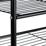 Suport pentru haine cu 2 rafturi pentru incaltaminte, si 4 agatatori, Relaxdays, din metal, negru, 162 x 90 x 40 cm - imagine 4