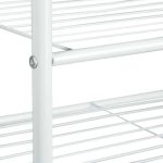 Suport pentru haine cu 2 rafturi pentru incaltaminte si 4 agatatori, Relaxdays, din metal, alb, 162 x 90 x 40 cm - imagine 4