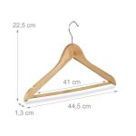 Set 48 umerase, din lemn, natur, 22.5 x 44.5 x 1.3 cm - imagine 4