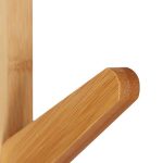 Cuier din bambus, 8 carlige pentru agatat haine/genti, dimensiuni 179 x 40,5 x 40,5 cm, Relaxdays - imagine 6