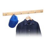 Cuier de perete cu 6 carlige, bambus, dimensiuni 6 x 88 cm, Relaxdays