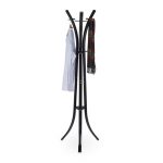 Cuier metalic cu 9 carlige, dimensiuni 175 x 55 x 55 cm, negru, Relaxdays