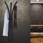 Cuier metalic cu 9 carlige, dimensiuni 175 x 55 x 55 cm, negru, Relaxdays - imagine 5