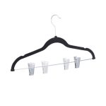 Set umerase haine acoperite cu catifea, cu cleme, 12 bucati, negru - imagine 7