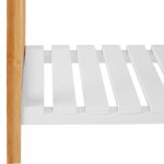 Cuier din bambus cu 2 rafturi, dimensiuni 150 x 70,5 x 30 cm, 4 agatatori, Relaxdays - imagine 5