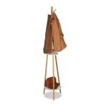 Cuier din bambus cu rafturi, dimensiuni 181 x 37 cm, 8 agatatori, Relaxdays