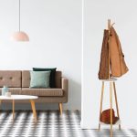 Cuier din bambus cu rafturi, dimensiuni 181 x 37 cm, 8 agatatori, Relaxdays - imagine 4