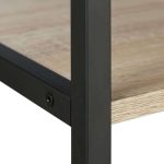 Raft cu 6 nivele, biblioteca cu cadru din otel, pentru camera de zi, birou, intrare, stil industrial,180 x 95 x 35 cm, maro/negru - imagine 5