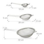 Set 3 site Relaxdays, diferite dimensiuni, din inox - imagine 2