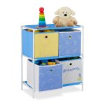 Dulap depozitare jucarii, RelaxDays, cu 4 cutii, multicolor, 62 x 53 x 30 cm
