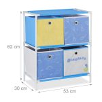 Dulap depozitare jucarii, RelaxDays, cu 4 cutii, multicolor, 62 x 53 x 30 cm - imagine 5
