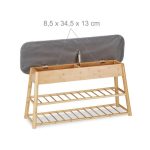 Banca cu 2 rafturi pentru pantofi, Relaxdays, dimensiuni 48 x 90 x 28 cm, capacitate 6 perechi pantofi - imagine 5