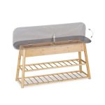 Banca cu 2 rafturi pentru pantofi, Relaxdays, dimensiuni 48 x 90 x 28 cm, capacitate 6 perechi pantofi - imagine 7